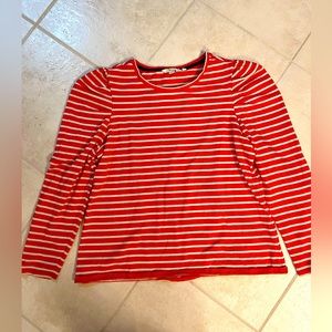 Boden Red and White Striped Top